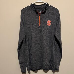 Gray Quarter-Zip Syracuse Pullover with Orange Logo